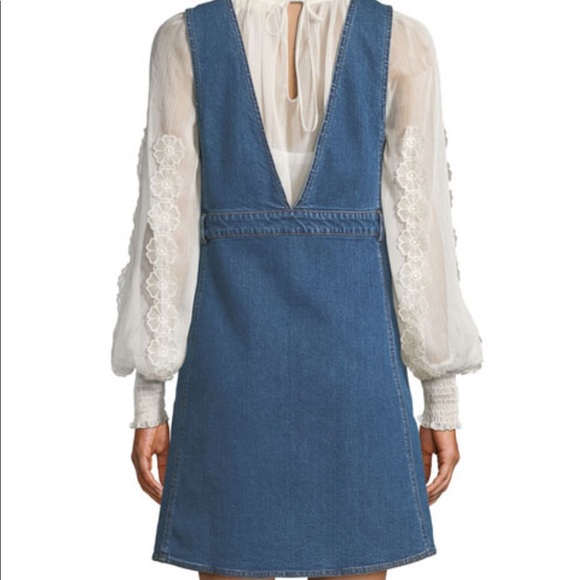 See by Chloe deep-V sleeveless denim mini dress - Picture 5 of 8